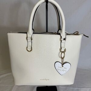 Nanette Lepore Cordelia Cream Crossbody Purse (Removable Keychain)